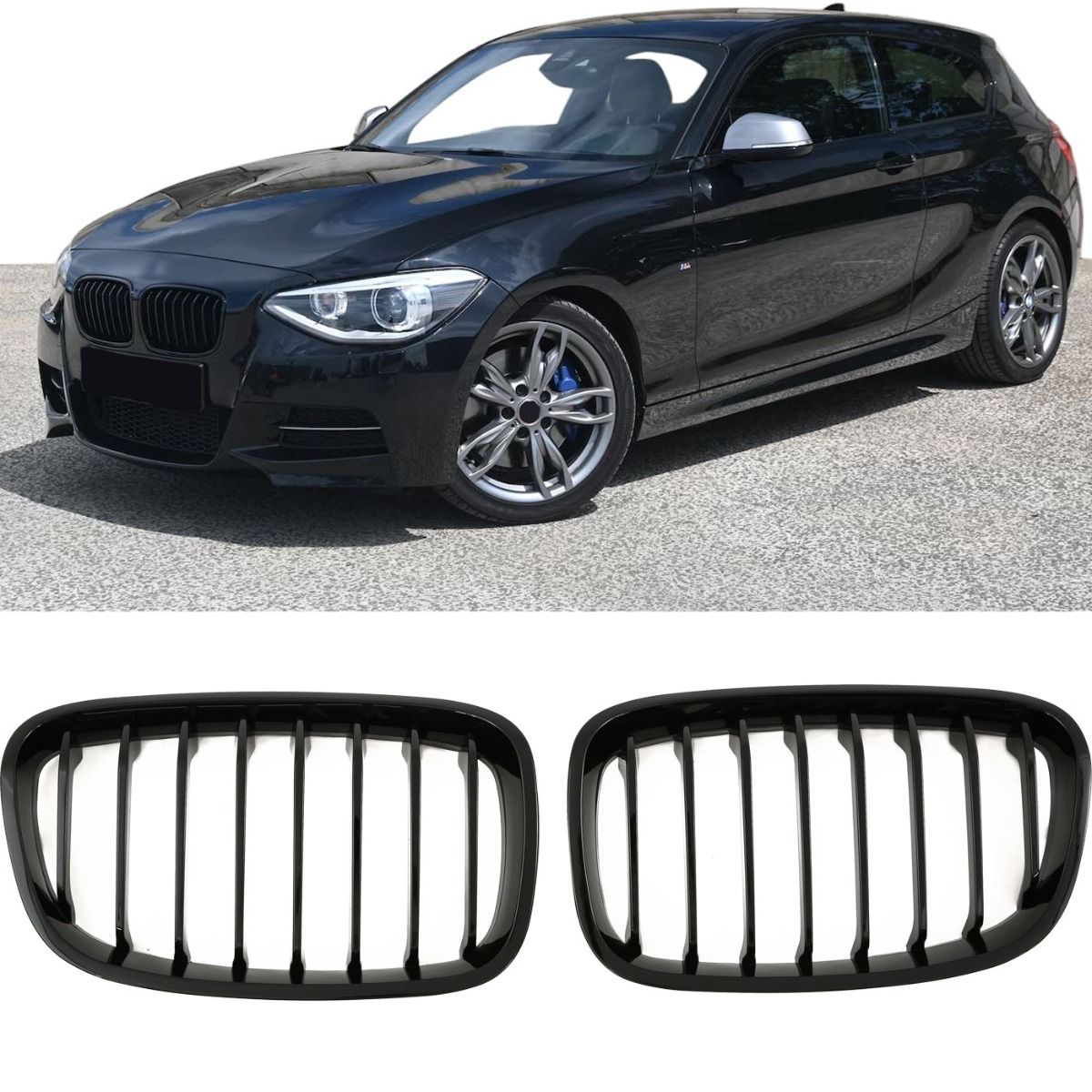 Grille GLOSS BLACK voor BMW 1 Serie F20 F21 | 2011-2015