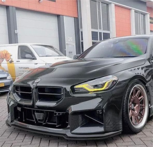 Front Lip Spoiler Sword Performance Abs Black Glossy For BMW M2 G87