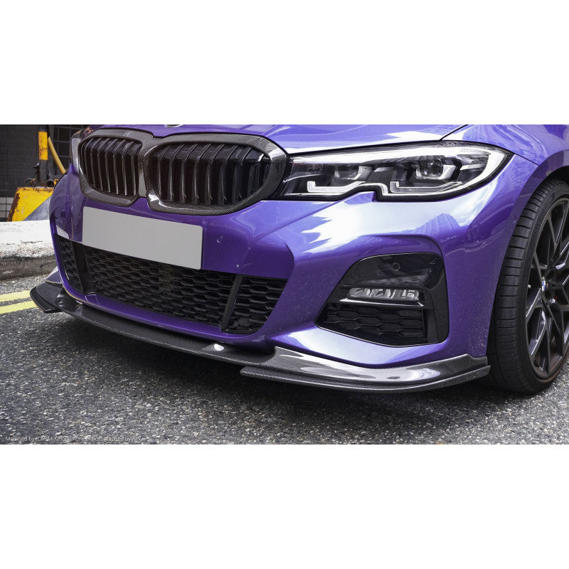 Front Lip Splitter ABS Gloss Black For BMW 3 Series G20 G21 LCI M Sport Package