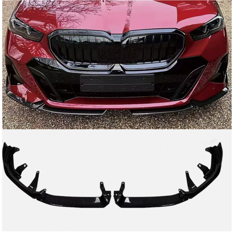 Front Lip Spoiler splitter M Performance look ABS Gloss Black for BMW 5 Series G60 G61 + i5
