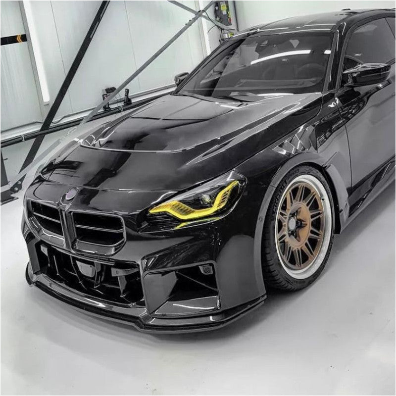 Front Lip Spoiler Sword Performance Abs Black Glossy For BMW M2 G87