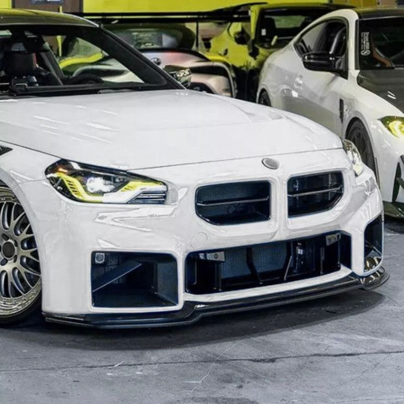Front Lip Spoiler Sword Performance Abs Black Glossy For BMW M2 G87