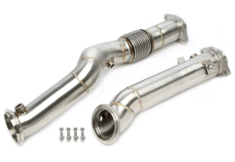 S58 G8x Downpipes I Options - Catless / 200cel / Heatshield
