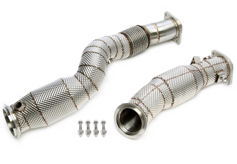 S58 G8x Downpipes I Options - Catless / 200cel / Heatshield