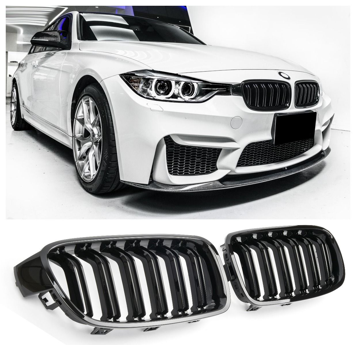 Grille GLOSS BLACK geschikt voor BMW 3 Serie F30 F31 | 2011-2019