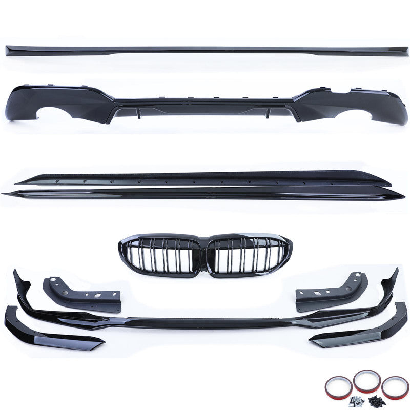 M performance look kit Spoiler Front Lip Diffuser Sideskirts Suitable For BMW 3 Series G20 G21 M Package