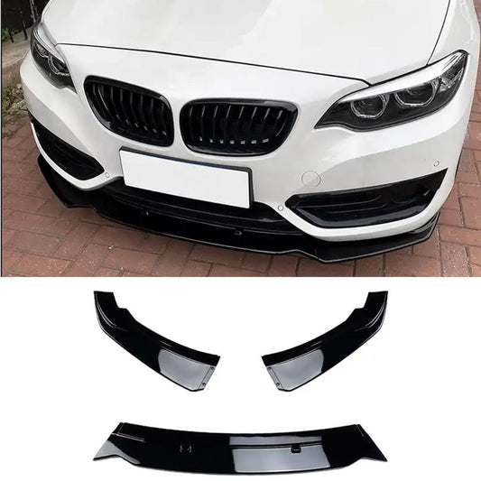 GLOSS BLACK Front lip voor BMW 2 Serie F22 F23 met Sportline | 2013-2021