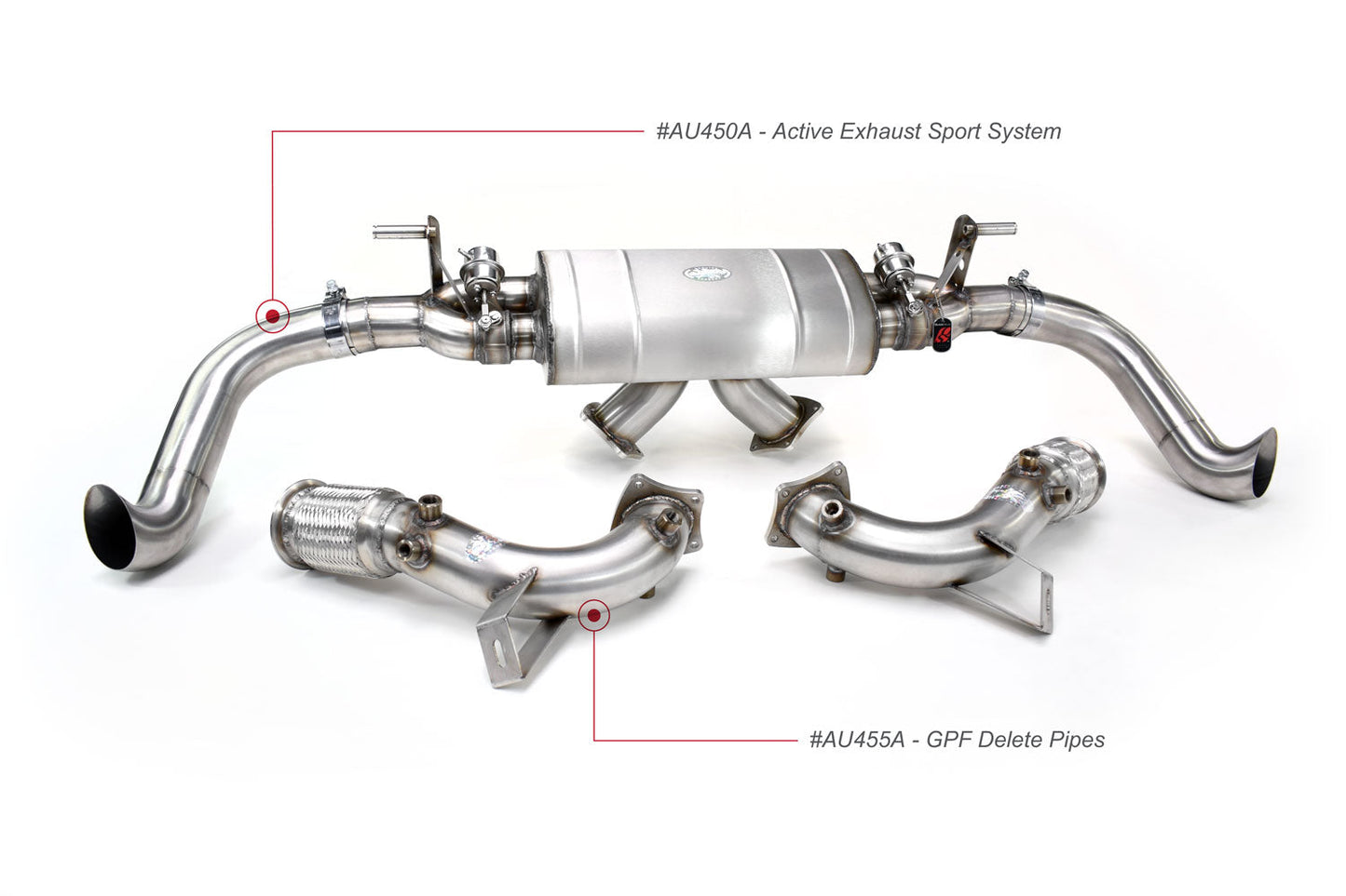 QuickSilver Audi R8 V10 w/ GPF Euro-Spec GPF Delete Pipes