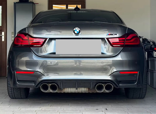 BMW F8x exhaust tips straight cut chrome / black VRSF style