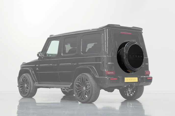 Mercedes W463A G-Wagon Softkit / Widetrack Rear Wheel Carrier - Visual Carbon Fibre with URBAN Letters