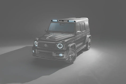 Mercedes W465 G-wagon Aerokit / Widetrack Roof Light Cluster With Urban Emblem - Visual Carbon Fibre With Linear 12 Lights