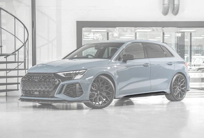 Audi RS3 8Y Hatchback / Saloon Lower Side Sills - Visual Carbon Fibre with URBAN Emblem