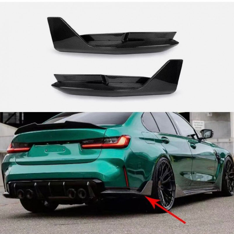 Rear Splitter Rear Apron Flaps Diffuser Side ABS Black Glossy Suitable For BMW M3 G80 Sedan G81 Touring